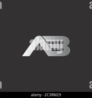 letter ab simple linked geometric logo vector Stock Vector