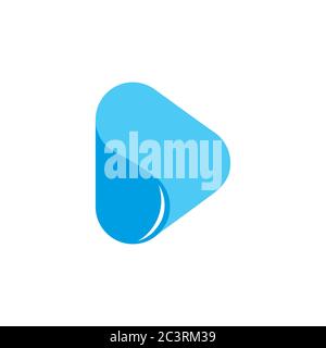 letter d triangle drop water geometric curves design vector Stock Vector