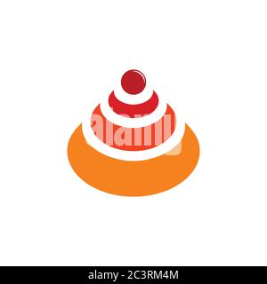 birthday cake geometric symbol icon vector Stock Vector