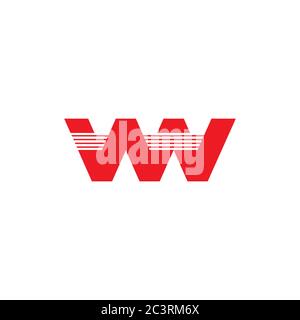 letter wn stripes motion geometric logo vector Stock Vector