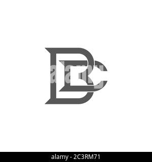 abstract letter bc linked geometric overlap design logo vector Stock Vector