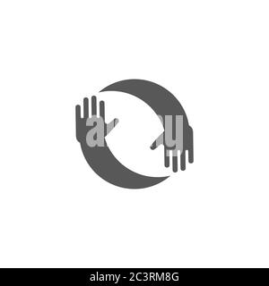 helping hand care symbol motion design vector Stock Vector