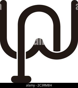 letter wr simple geometric line design symbol logo vector Stock Vector