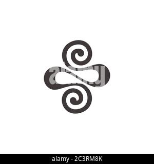 abstract ribbon spiral loop design geometric logo vector Stock Vector
