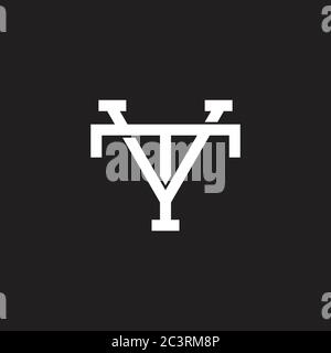 letter vt linked geometric line design symbol logo vector Stock Vector