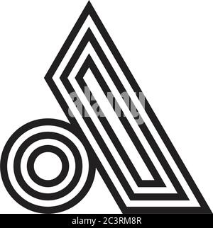 triangle stripes circle geometric lines art logo vector Stock Vector