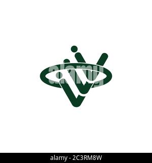 letter v circle motion design logo vector Stock Vector