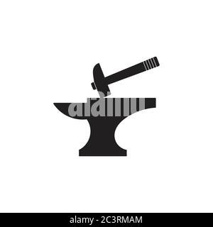 hammer iron silhouette simple symbol vector Stock Vector