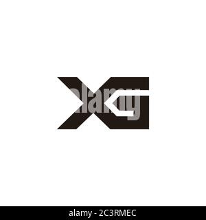 letter xg simple geometric design symbol logo vector Stock Vector