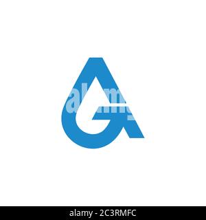 letter g geometric arrow water drop pure symbol logo vector Stock Vector
