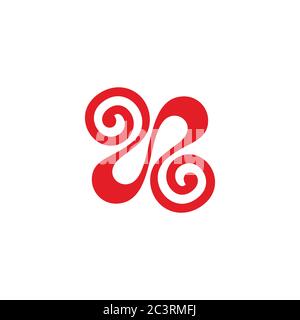 abstract ribbon spiral loop design sweet symbol vector Stock Vector