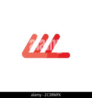 letter wl simple line gradient design symbol logo vector Stock Vector