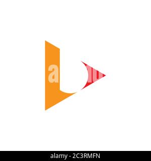 letter b negative space triangle logo vector Stock Vector