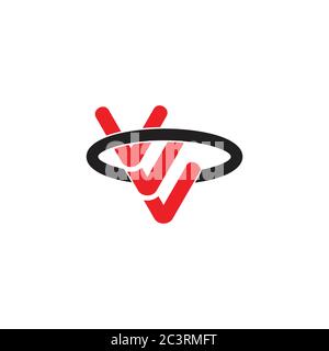letter v circle ring motion design logo vector Stock Vector