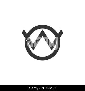 letter ow linked overlapping line logo vector Stock Vector