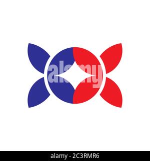 abstract butterfly linked geometric design symbol logo vector Stock Vector