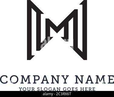 M letter logo designs, line art logo template, military logo, strong and clean logo designs, can use for your trademark, branding identity or commerci Stock Vector