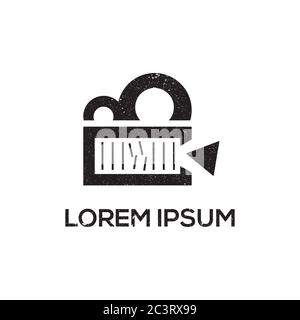broken cage studio , film and video studio logo design,good for business and finance logo brand Stock Vector