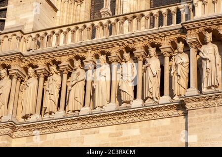 Stone sculptures on Notre Dame cathedral, Paris, France Stock Photo