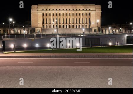 Finnish parliament building in Helsinki, Finland. Stock Photo