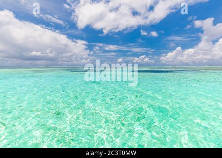 Perfect sky and water of ocean. Tropical sea under the blue sky Stock Photo