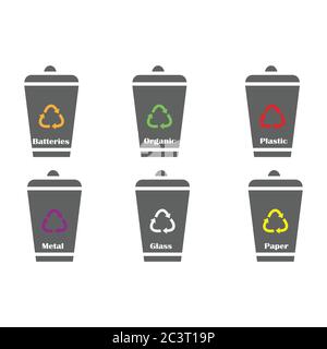 Waste sorting, flat style, vector illustration Stock Vector