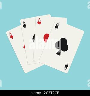 Vector Four Aces Playing Cards Stock Vector