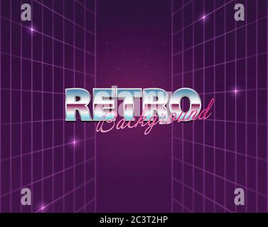 Retro future, 80s style Sci-Fi Background. Stock Vector