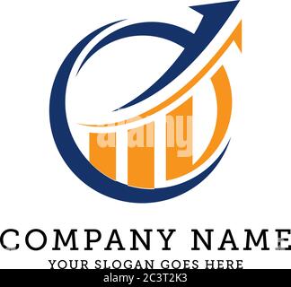 level up circle logo designs, business and finance logo vector illustration Stock Vector