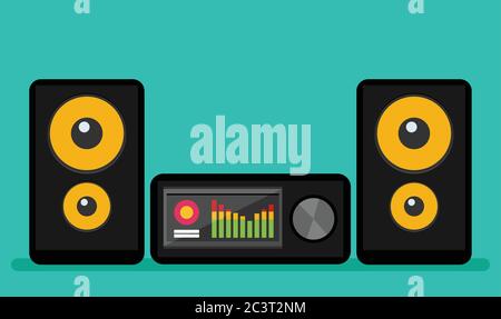 Home stereo flat vector music systems Stock Vector