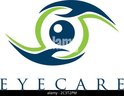 Eye care clinic logo template, vision care logo design, icon, vector illustration Stock Vector