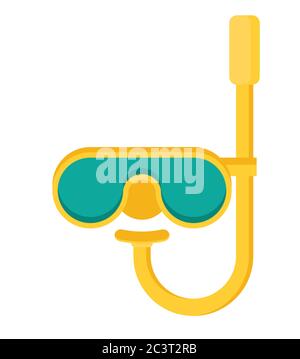 Diving mask with snorkel flat icon, modern vector illustration Stock Vector