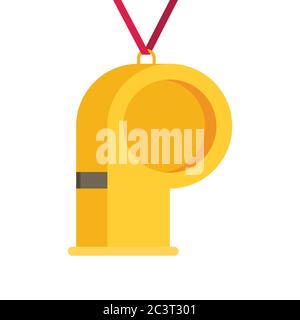 Sport whistle icon. Flat illustration Stock Vector