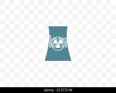 Cooling tower, nuclear plant icon. Vector illustration, flat design. Stock Vector