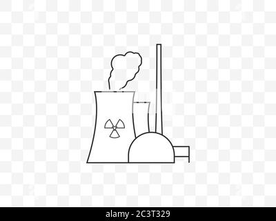 Cooling tower, nuclear plant icon. Vector illustration, flat design. Stock Vector