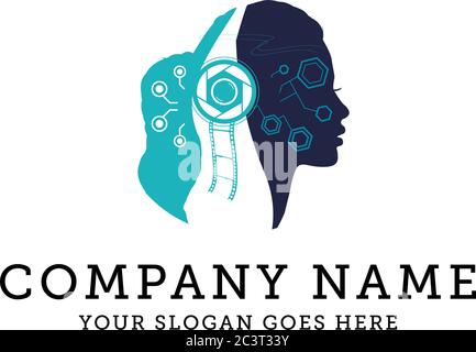 Digital electronics logo design, Creative electronic circuits logo