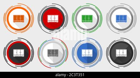 Wardrobe vector icons, room, design, interior, furniture vector icons, set of colorful web buttons in eps 10 Stock Vector