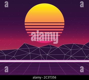 Retro futuristic vector background Stock Vector