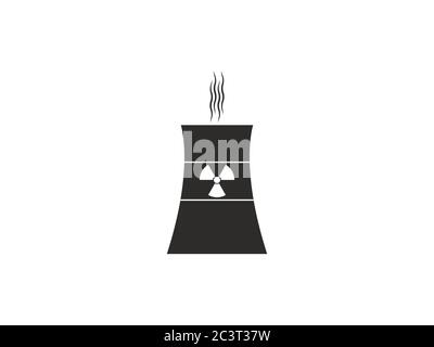 Cooling tower, nuclear plant icon. Vector illustration, flat design. Stock Vector