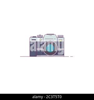 Photo camera line style Stock Vector