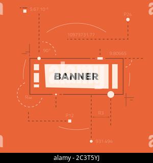 Abstract science banner with lines Stock Vector