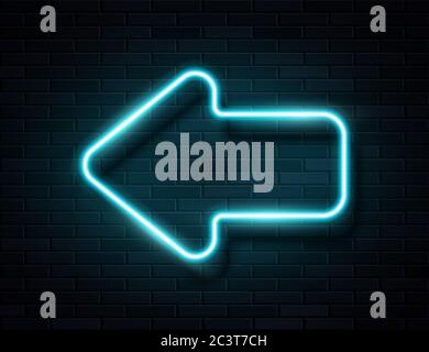 Vector Futuristic Sci Fi Modern Neon Blue Glowing Arrow Stock Vector