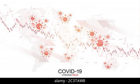 The impact of coronavirus on the stock exchange and the global economy. Financial crisis concept. Economic Crisis. Forex stock market exchange Stock Vector