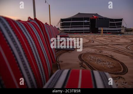 Arabian tent (majlis) for family gathering or Parties jeddah, Saudi Arabia, 2019 Stock Photo