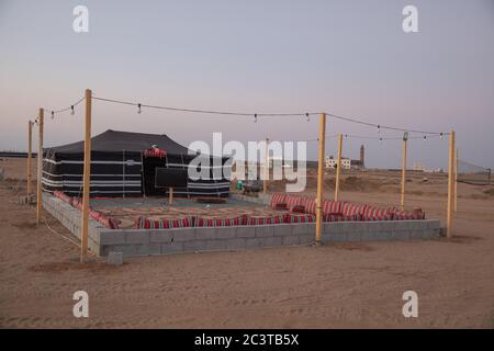 Arabian tent (majlis) for family gathering or Parties jeddah, Saudi Arabia, Stock Photo