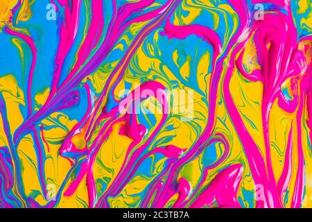 Rainbow colors created by soap, bubble,wall art, colors mixsigne from oil makes can use background,Fancy Dream Cloud of oil mixed. Stock Photo