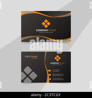 Black and Orange color Theme base Professional Business Card or Visiting Card both side for Company with Luxury look and modern vector design in eps 10