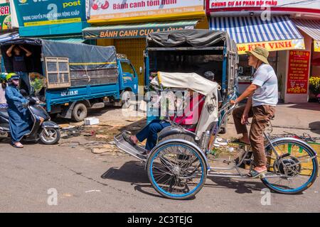 Traffic around Cho Dam, Dam market, Nha Trang, Vietnam, Asia Stock Photo