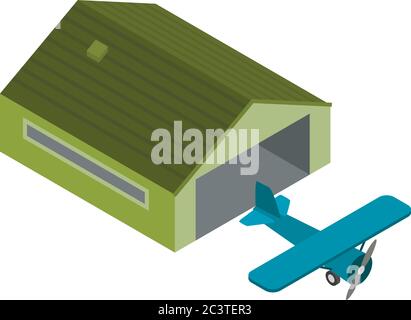 Propeller airplane icon, isometric style Stock Vector