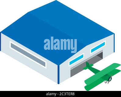 Biplane icon, isometric style Stock Vector
